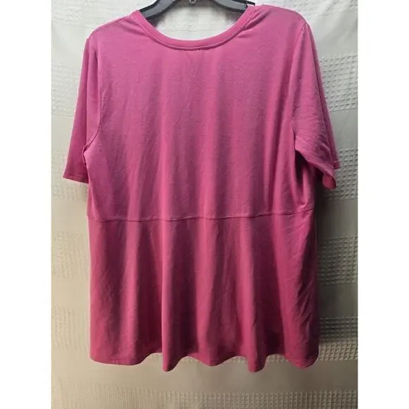 West Loop Tshirt Womens Size XL Pink Short Sleeve Scoop Neck 6169 - Picture 5 of 6